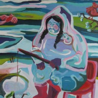 Fisherwoman 200 x 140 cm, acrylic and ink on canvas, 2012